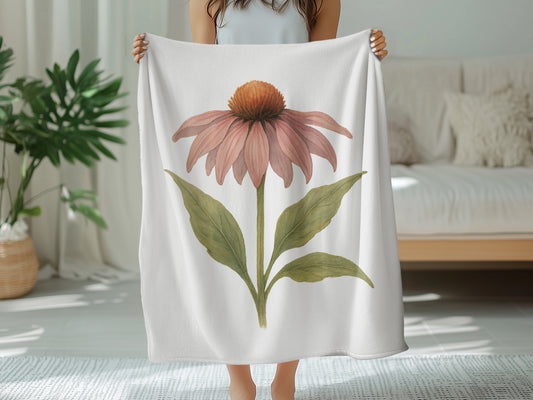 Beautiful Pink Flower Print Cozy Blanket product