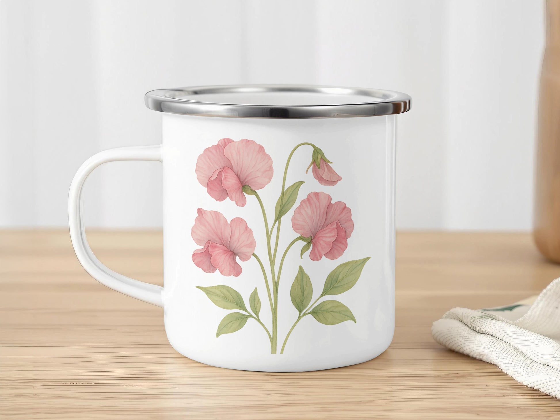 Beautifully Designed Floral Mug with Sweet Pea Flower product type