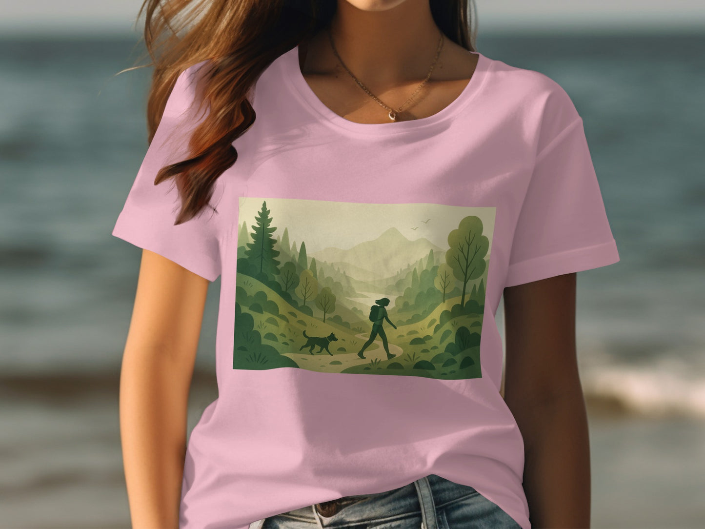 Woman Walking in Nature Scene T-shirt product