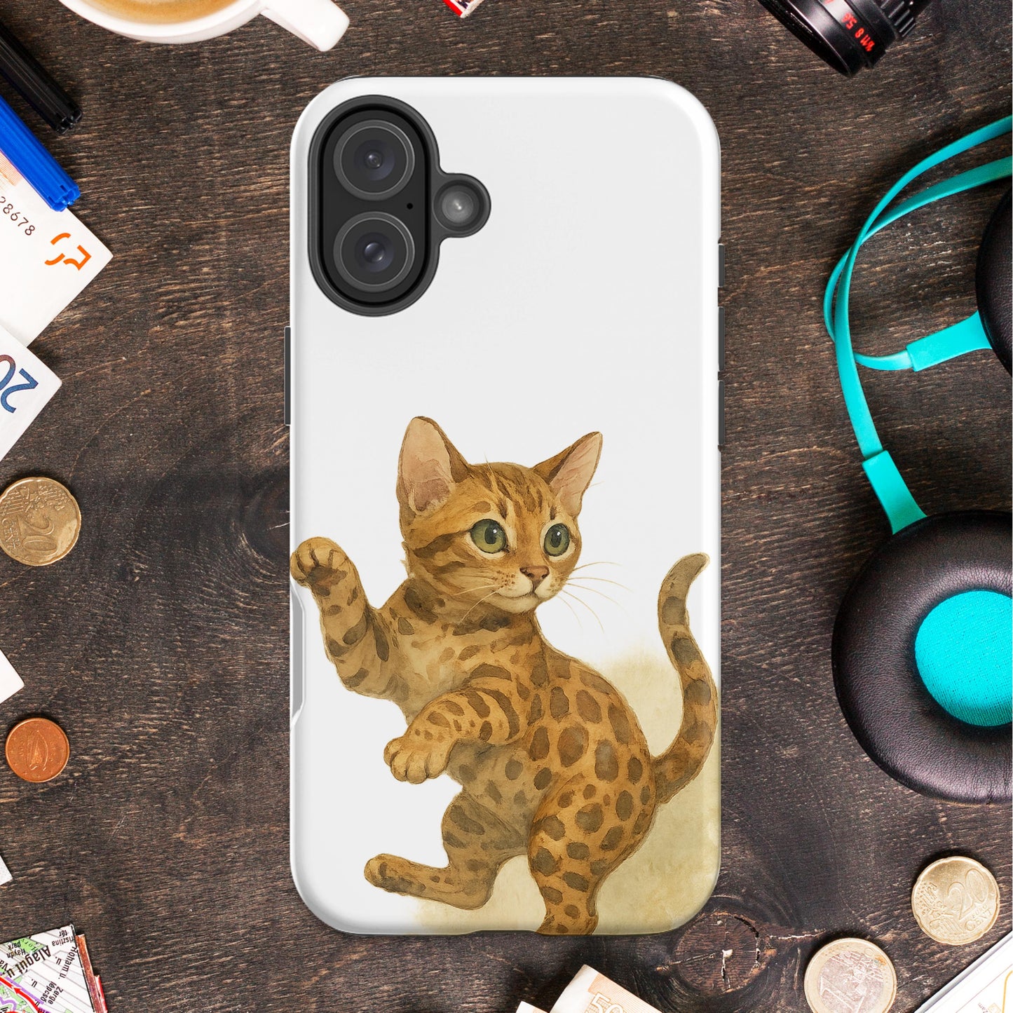 Handpainted Kitten Design for Phone Case product type