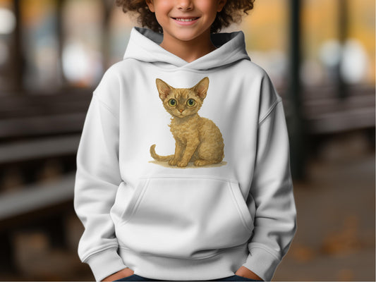 Cute Cat Graphic White Hoodie product
