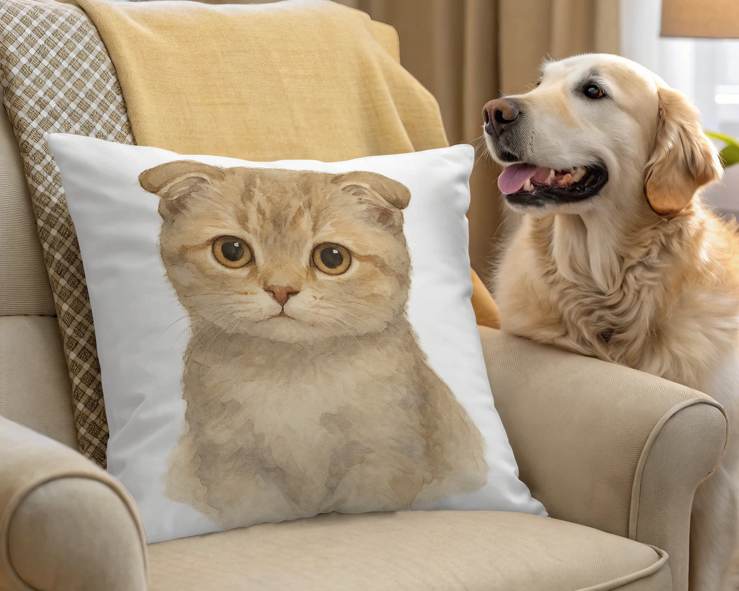 Adorable Kitten Face Throw Pillow Home Decor Product