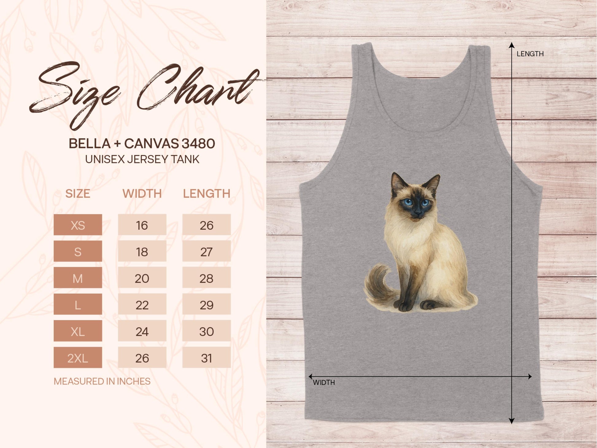 Siamese Cat Graphic Bella Canvas 3480 Unisex Jersey Tank product type