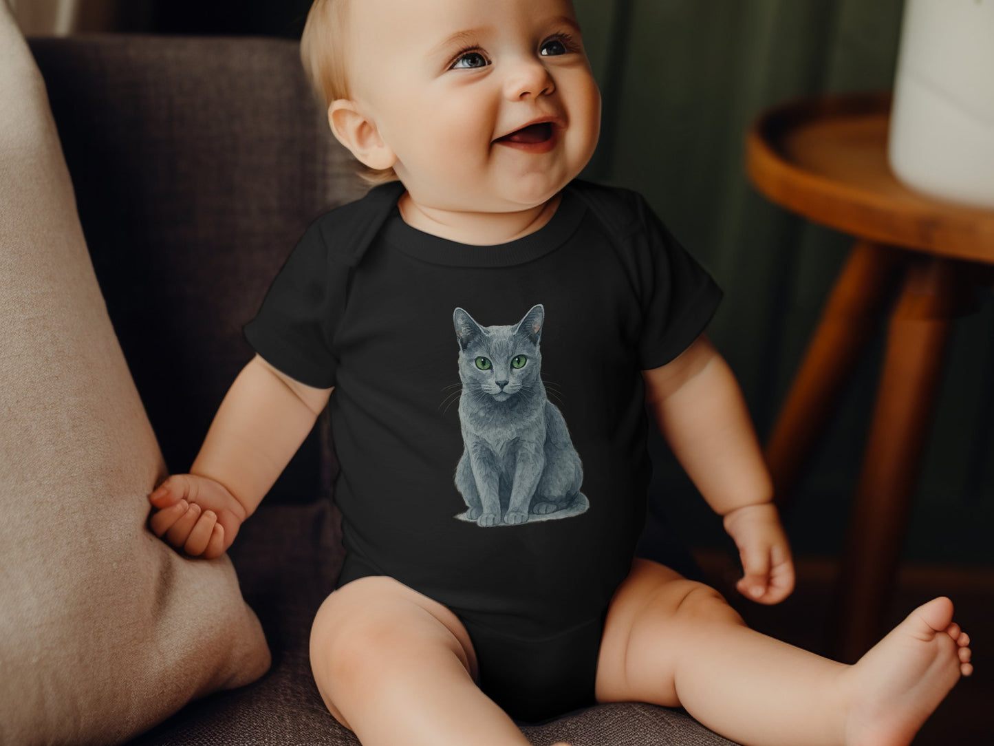 Cute Baby Bodysuit with Adorable Cat Design product type