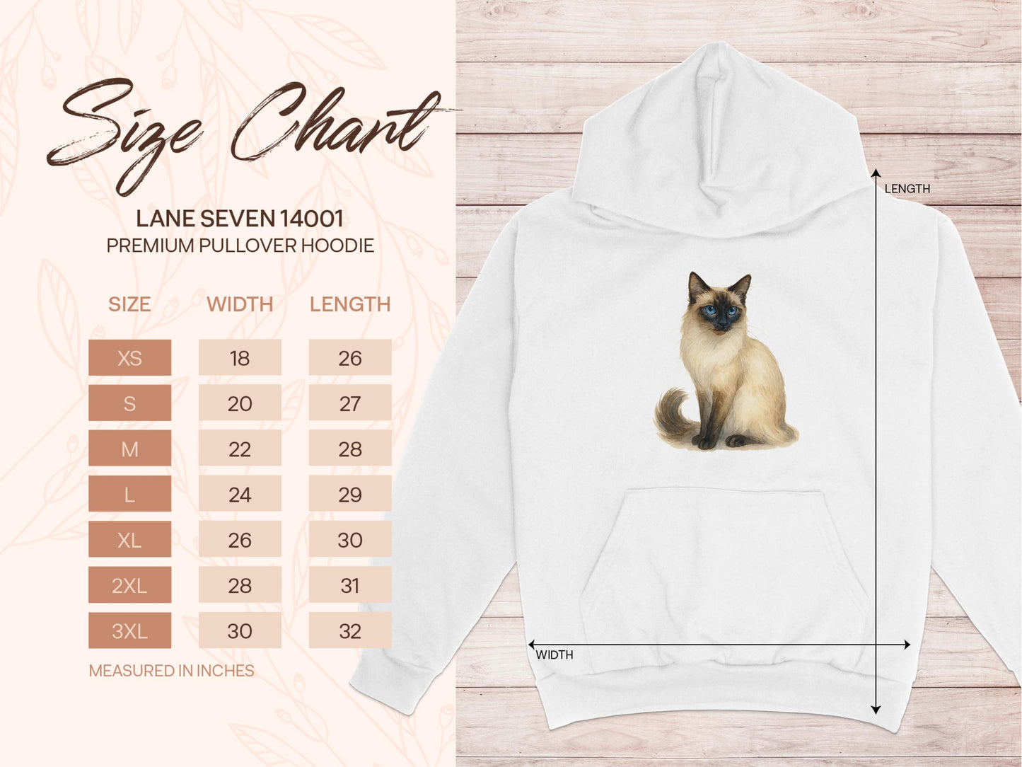 Blue-Eyed Siamese Cat Printed Pullover Hoodie product type