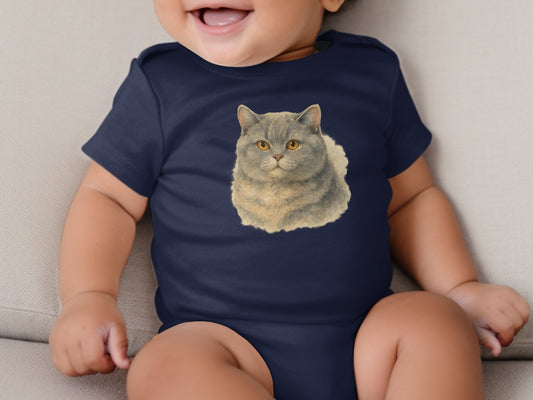 Cute Baby Onesie with Adorable Cat Graphic product type