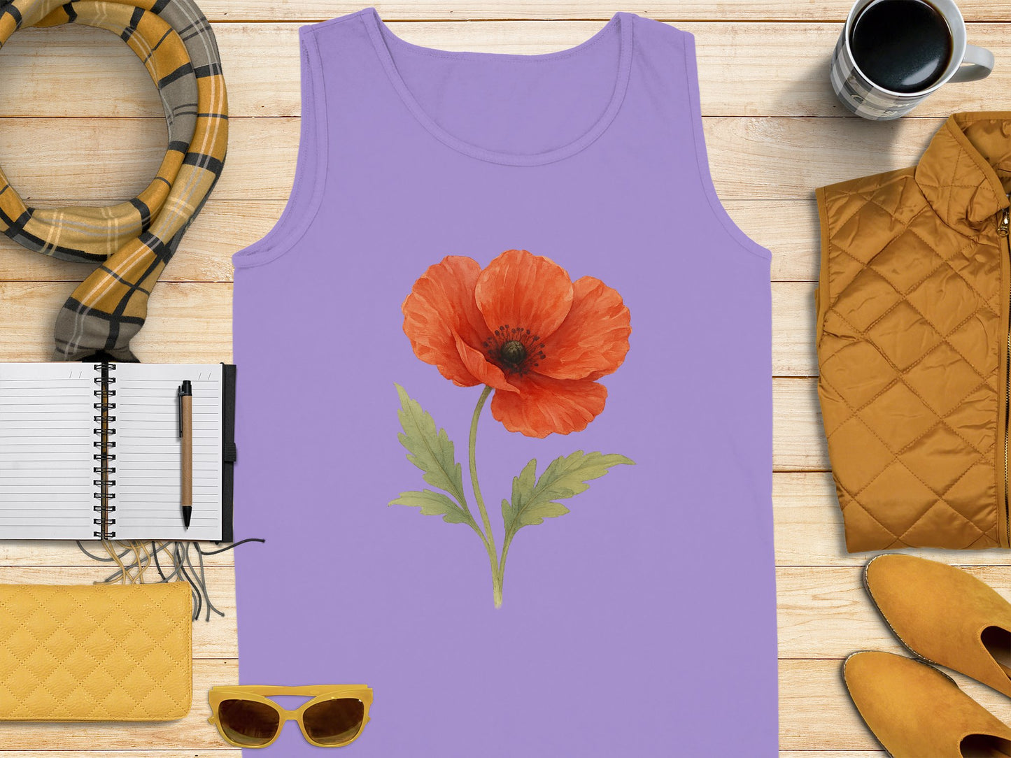 Bright Floral Design Purple Tank Top product
