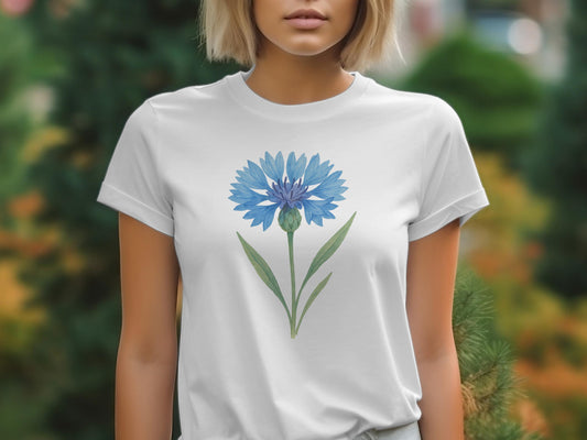 Beautiful Blue Flower Graphic Casual T-Shirt product
