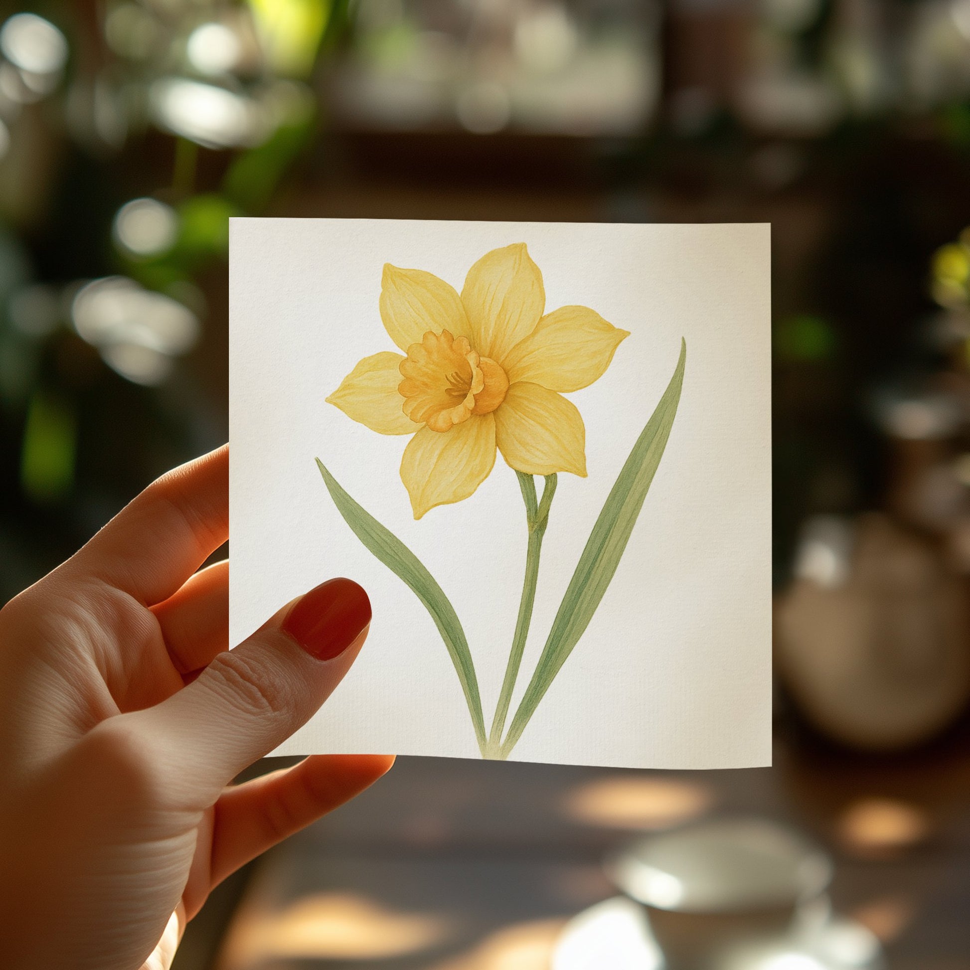 Beautiful Yellow Daffodil Illustration Art product
