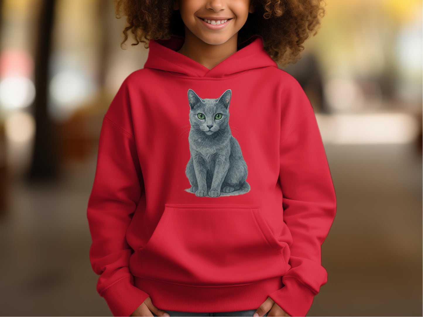 Cozy Youth Cat Print Graphic Hoodie product