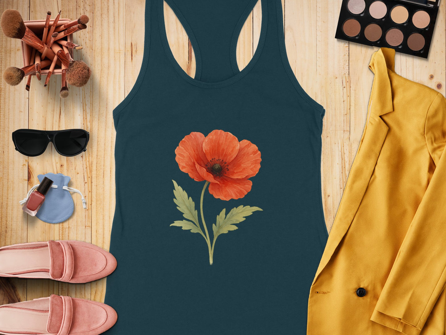 Sleeveless Tank Top Featuring Vibrant Floral Graphic product type