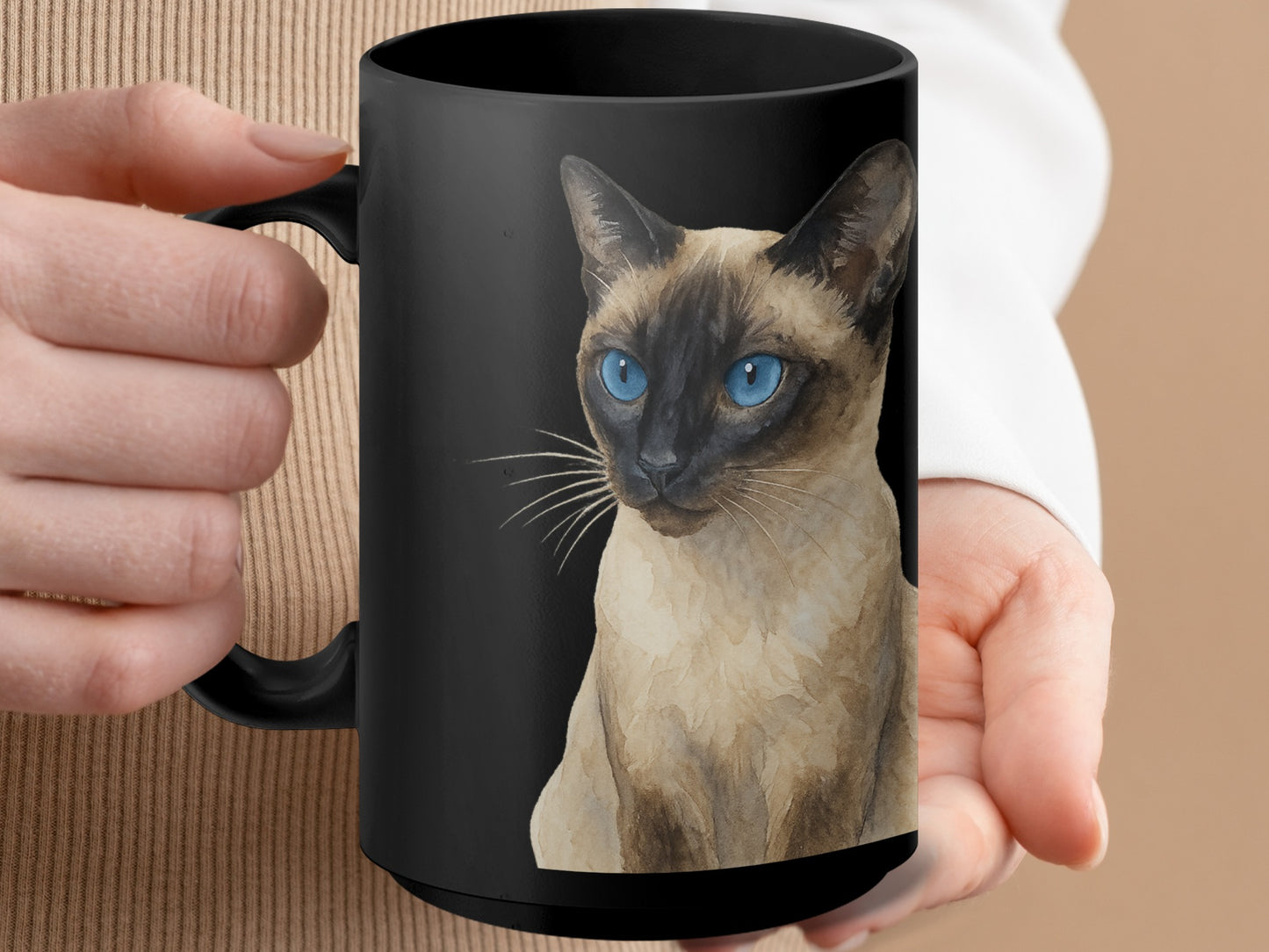 Siamese Cat with Blue Eyes Design Mug product