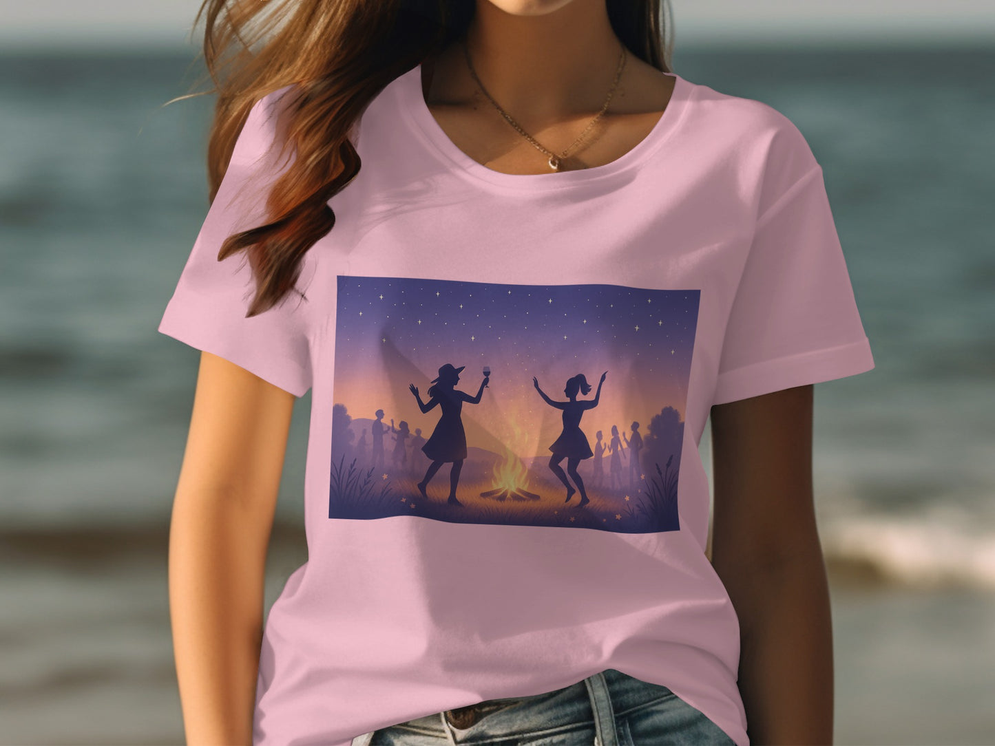 Dancing By Campfire Sunset Graphic Print T-shirt product
