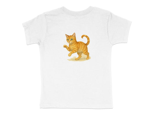 Adorable Orange Kitten Print on White T-shirt product type
