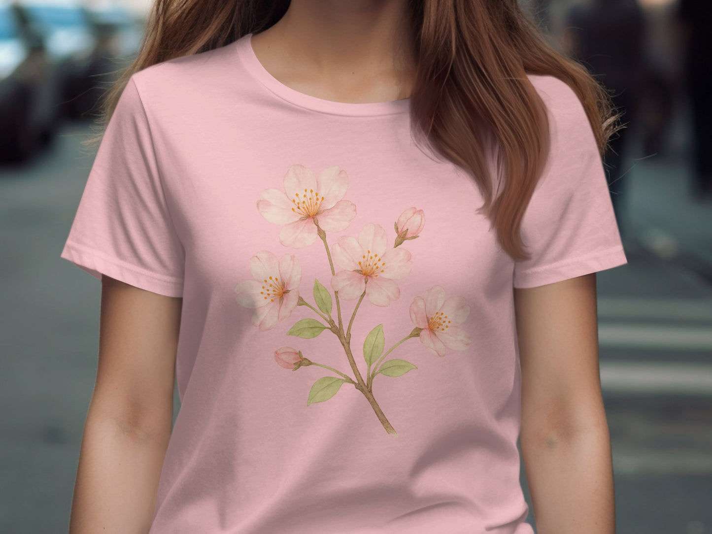 Beautiful Pink T-Shirt with Delicate Flower product type