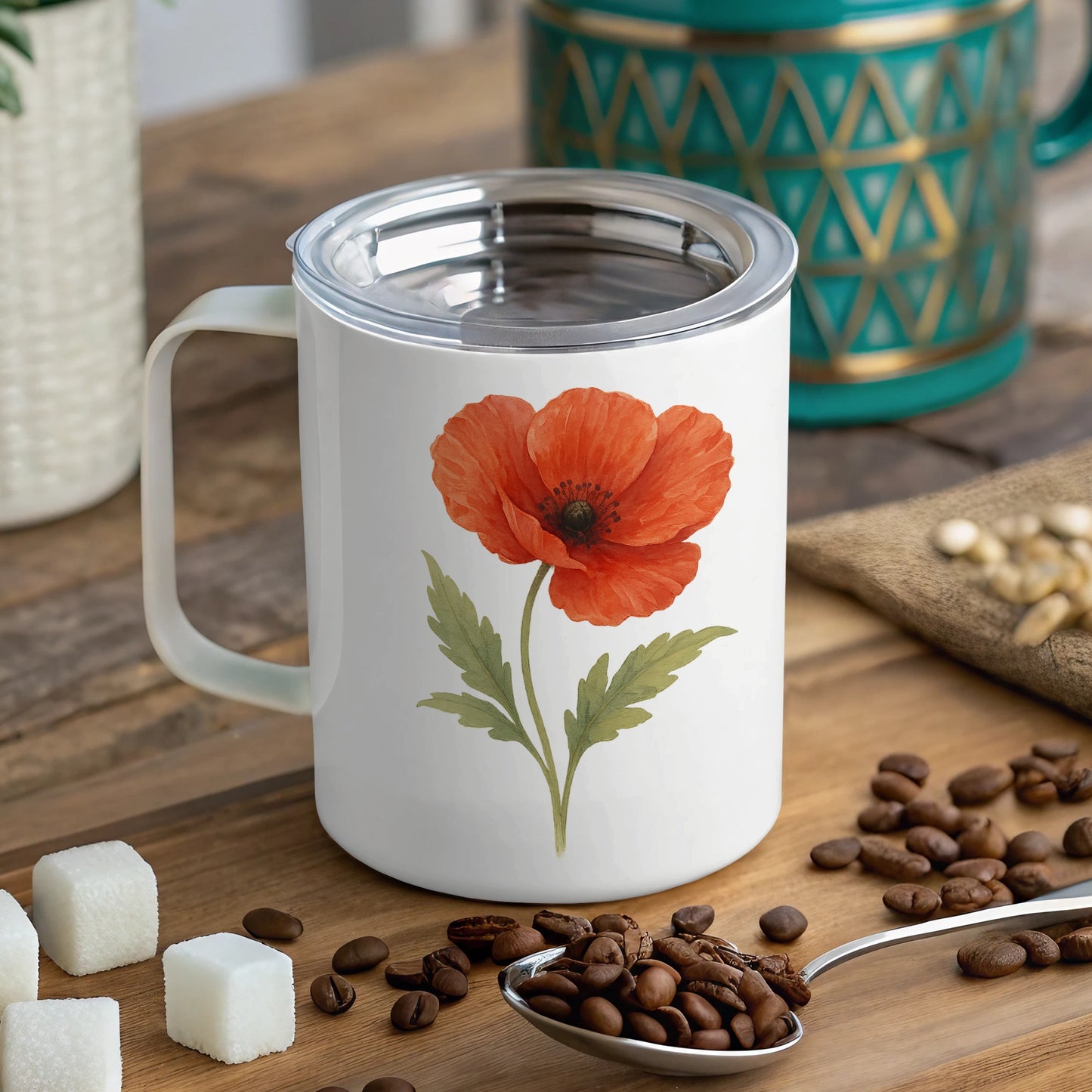 Floral Design Ceramic Coffee Mug Beautiful Mug product