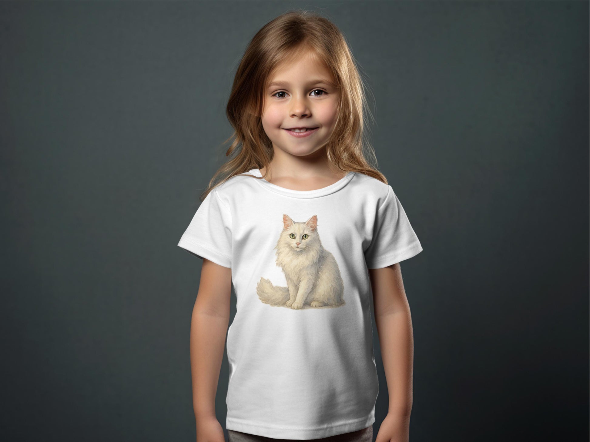 Cute Cat Printed Tee Kids Clothing Product