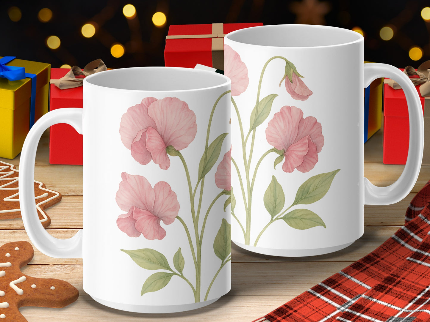 Floral Patterned Holiday Gift Mug Product
