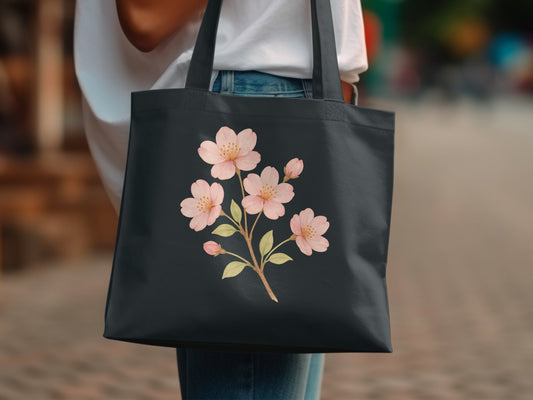 Stylish Pink Floral Design Casual Tote Bag product