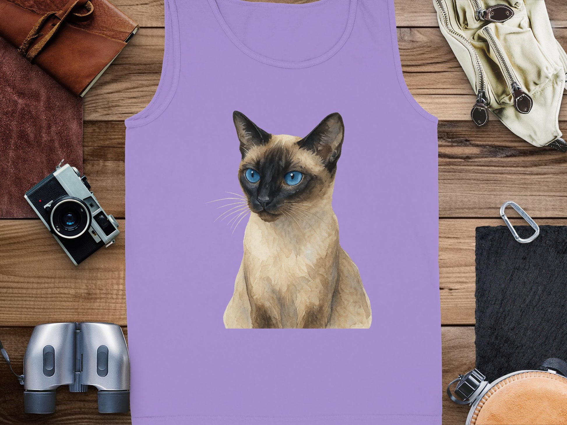Stylish Purple Tank Top with Cat Print product type