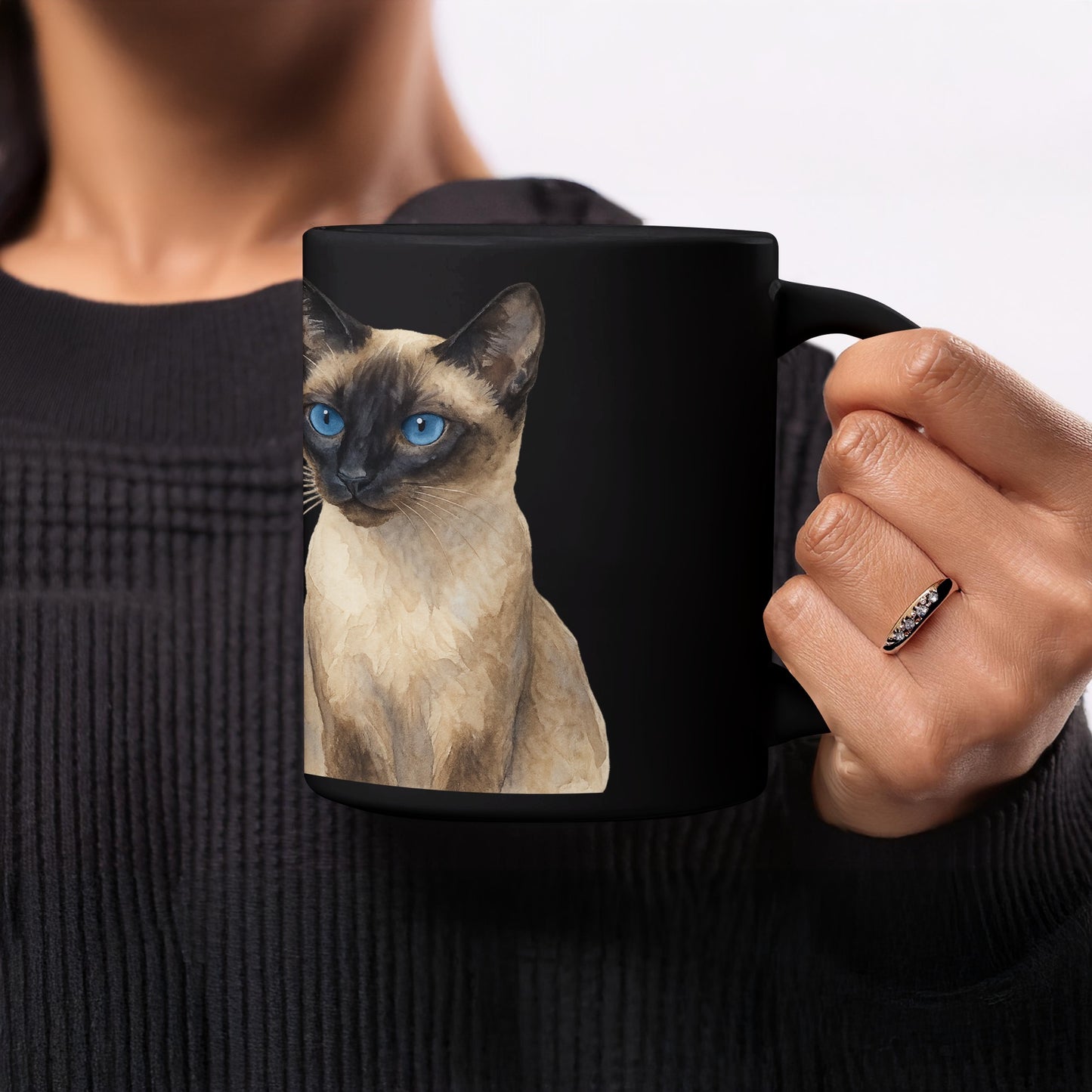 Cute Blue Eyed Siamese Cat Coffee Mug product