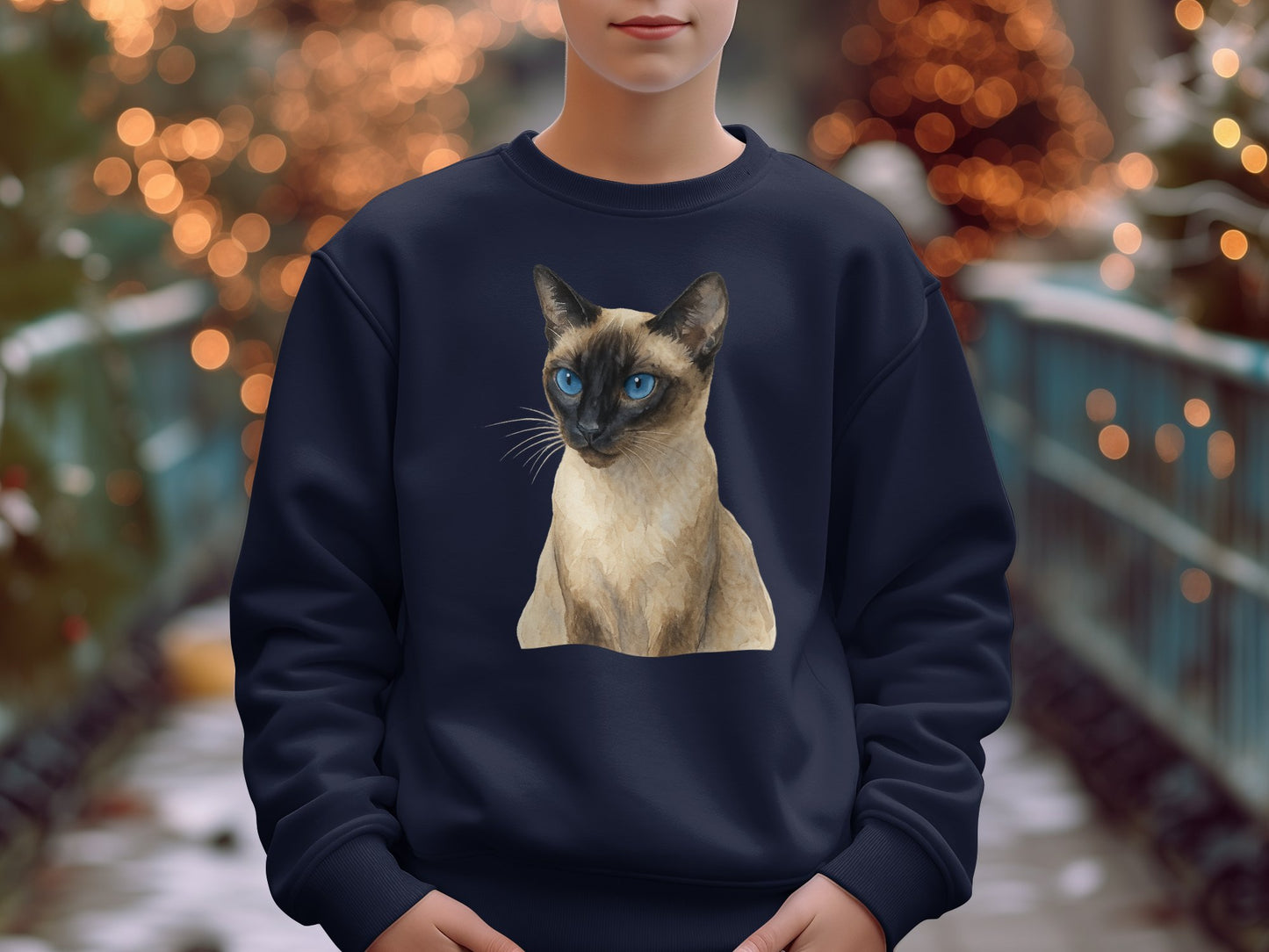 Stylish Sweatshirt Featuring Siamese Cat Print product