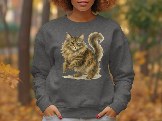 Charming Feline Design Casual Sweatshirt product