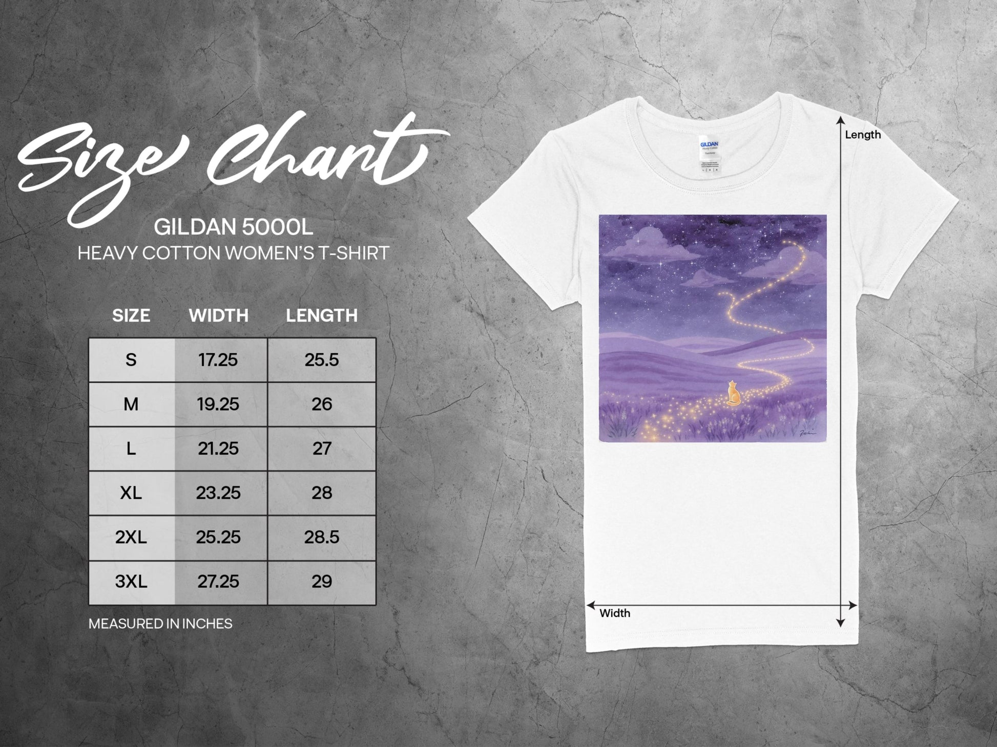 Purple Starry Night Scene Printed T-shirt product