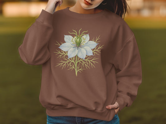 Beautiful Floral Design Brown Sweatshirt product