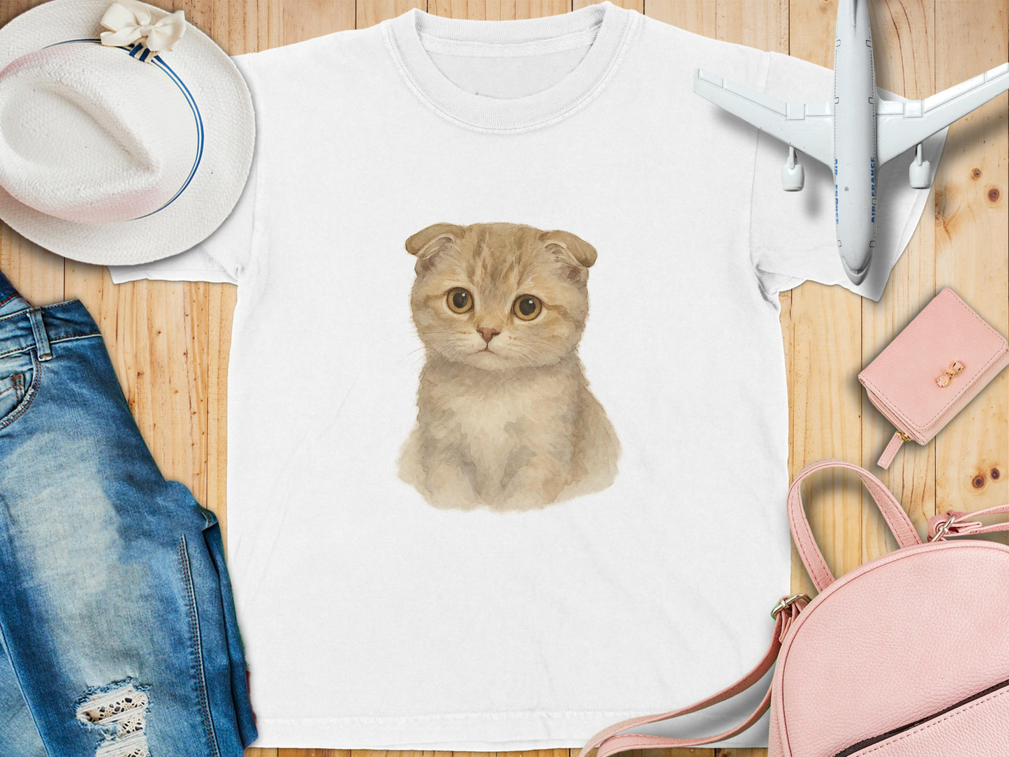 Adorable Kitten Printed Unisex Casual T-Shirt product
