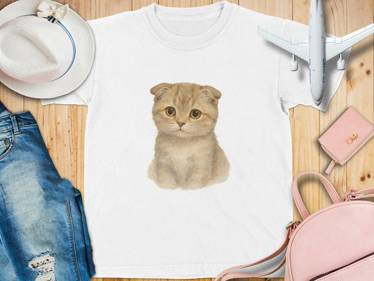 Adorable Kitten Printed Unisex Casual T-Shirt product