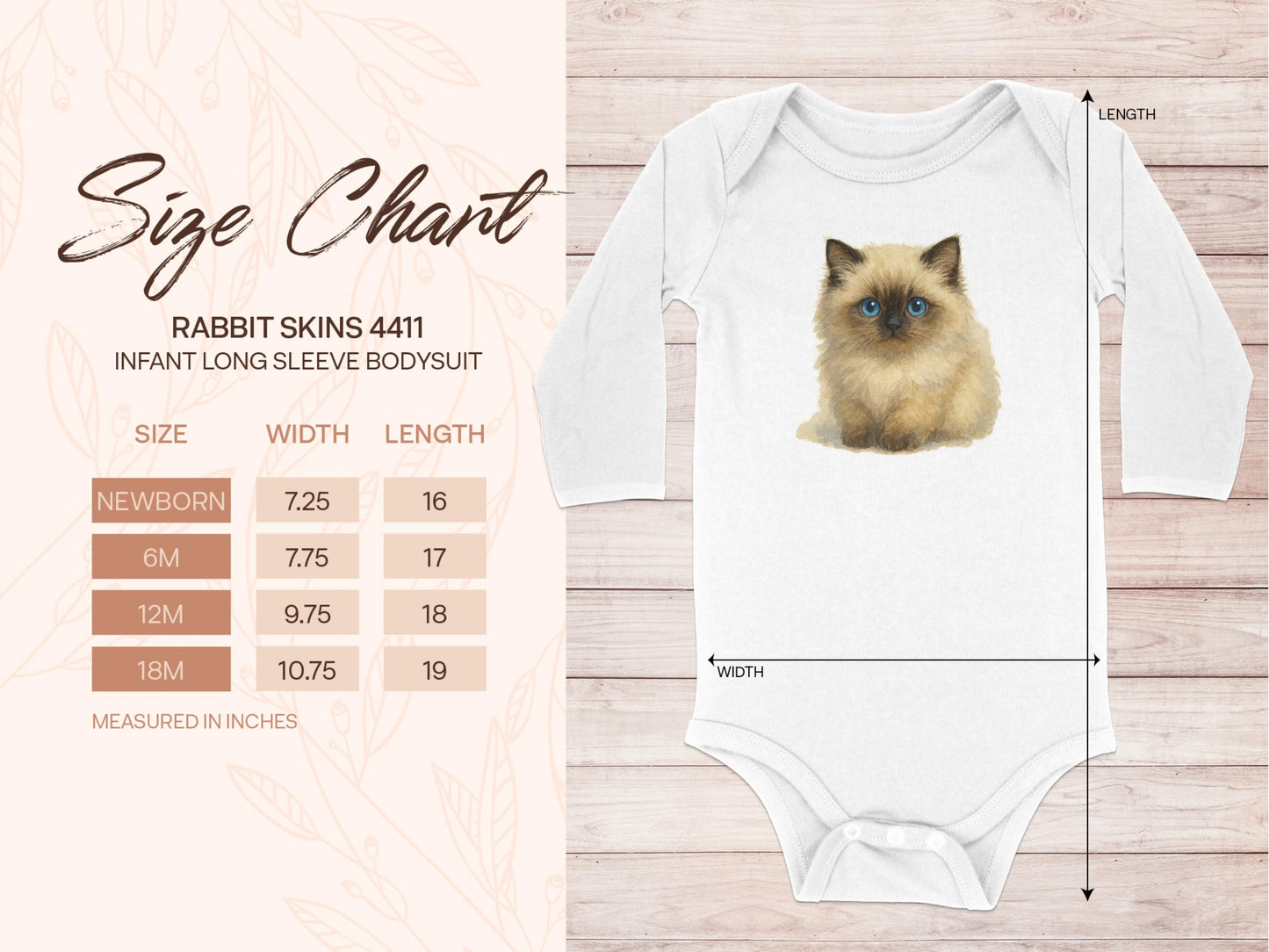 Adorable Kitten Print Infant Long Sleeve Bodysuit product