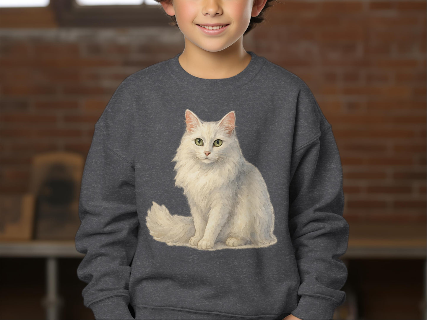 Elegant Feline Graphic for Kids Sweatshirt product