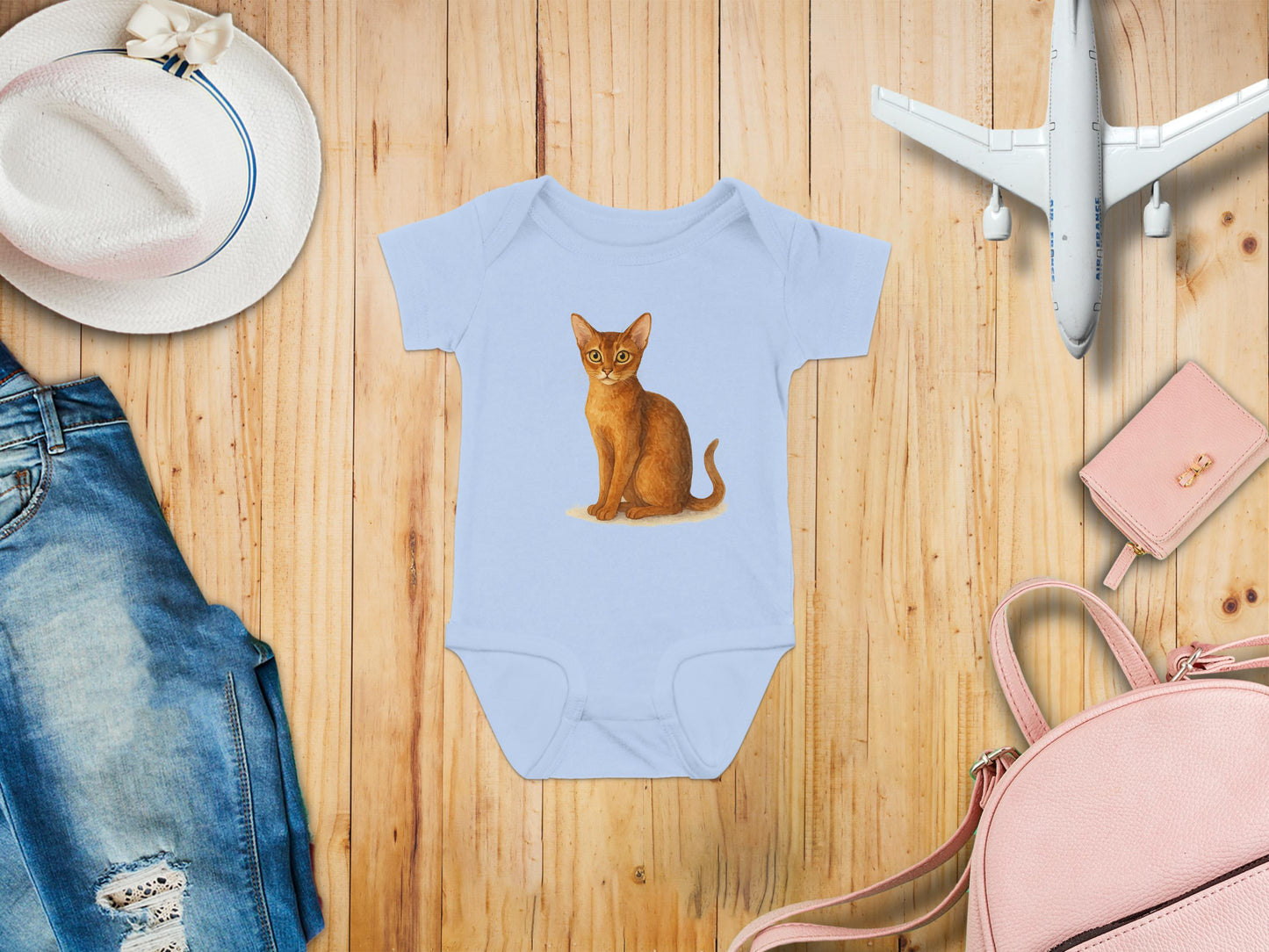 Adorable Baby One-Piece with Cute Cat Print product type