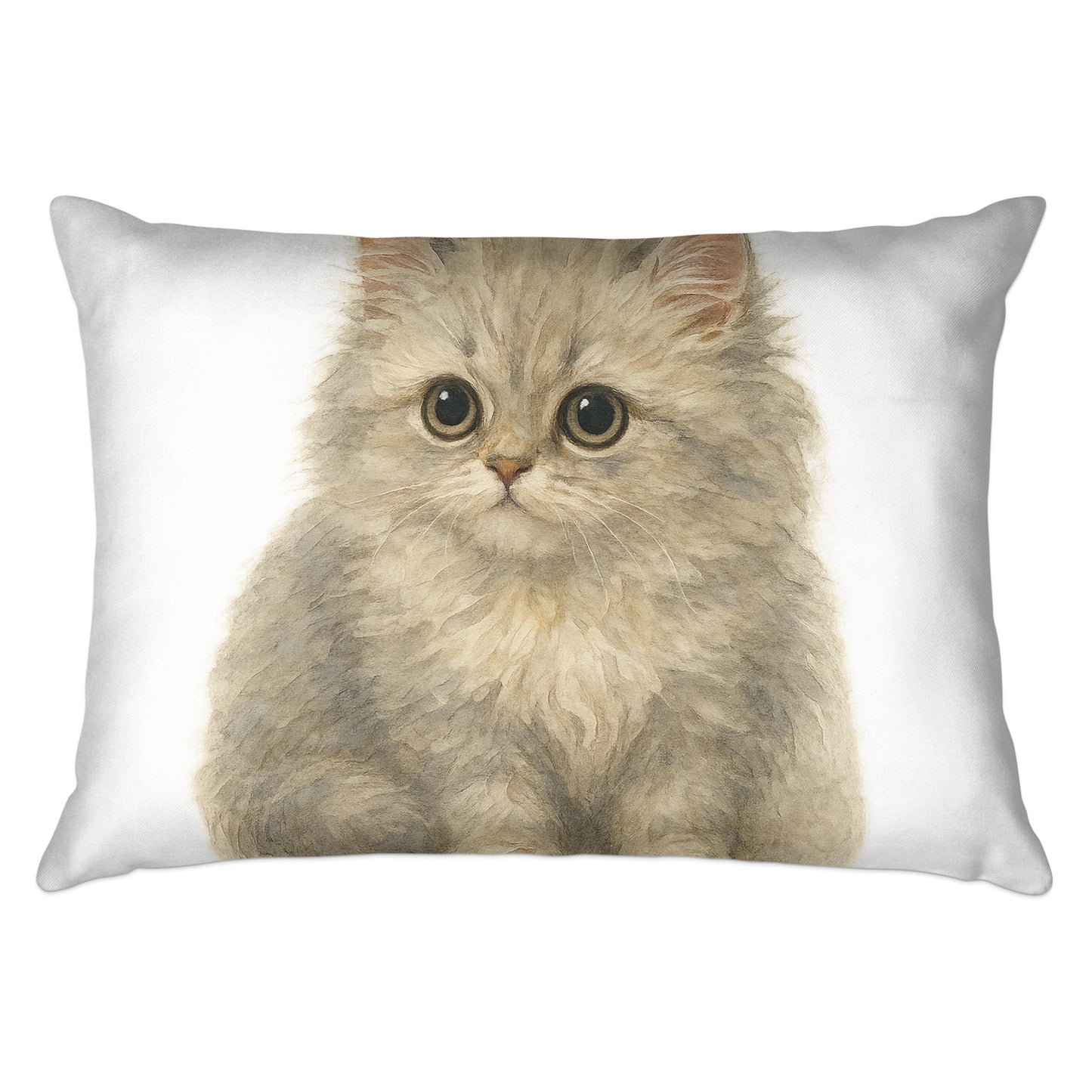 Adorable Fluffy Kitten Design Throw Pillow product