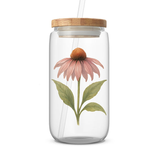 Delicate Natural Flower Design Leakproof Drinking Jar product