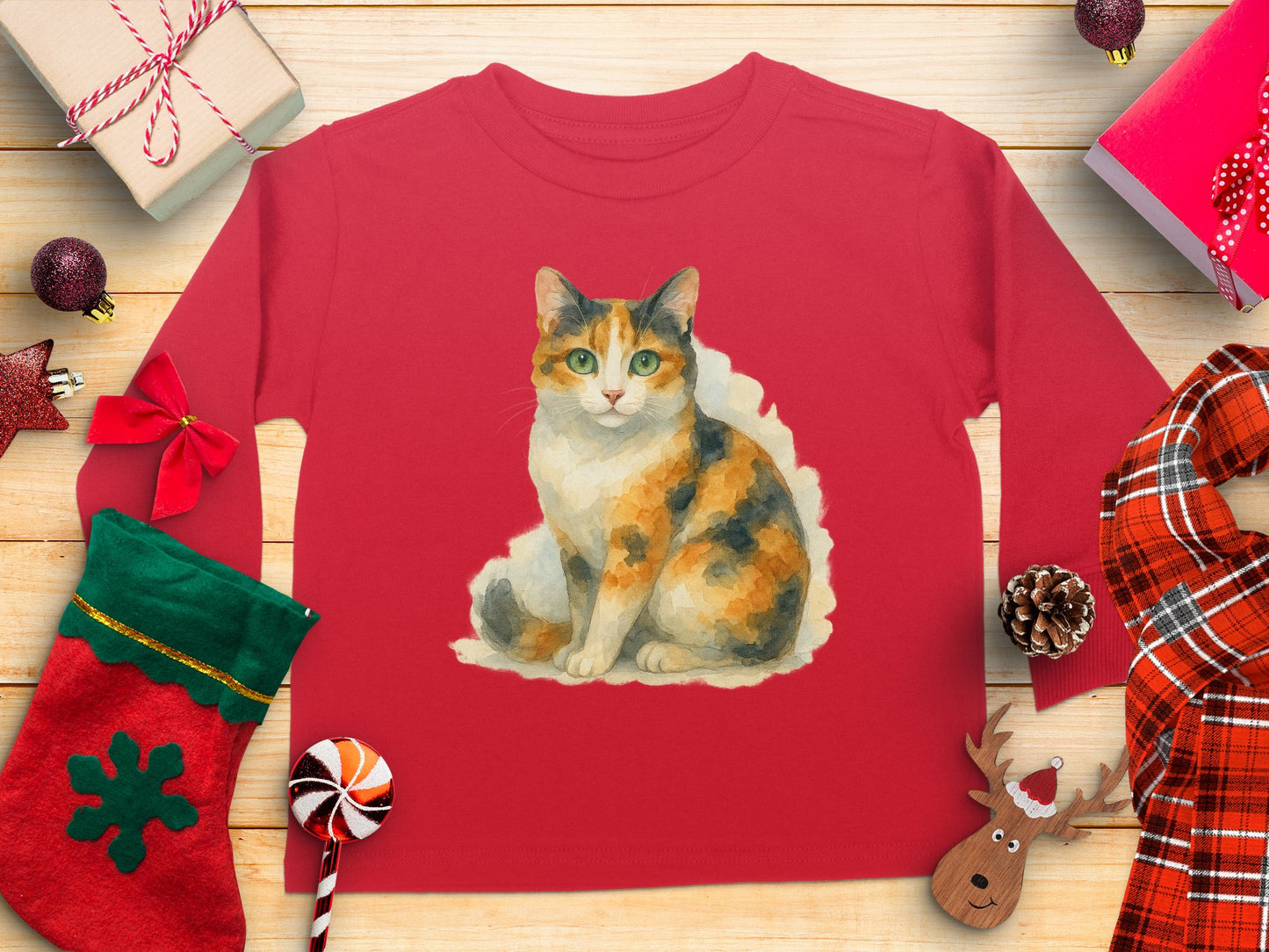 Cute Cat Graphic Long Sleeve Shirt for Kids product
