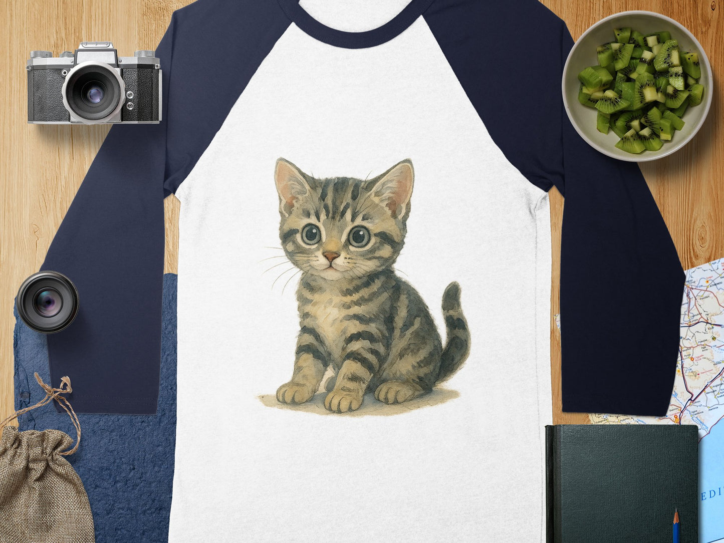 Adorable Kitten Graphic Design Long Sleeve Shirt product