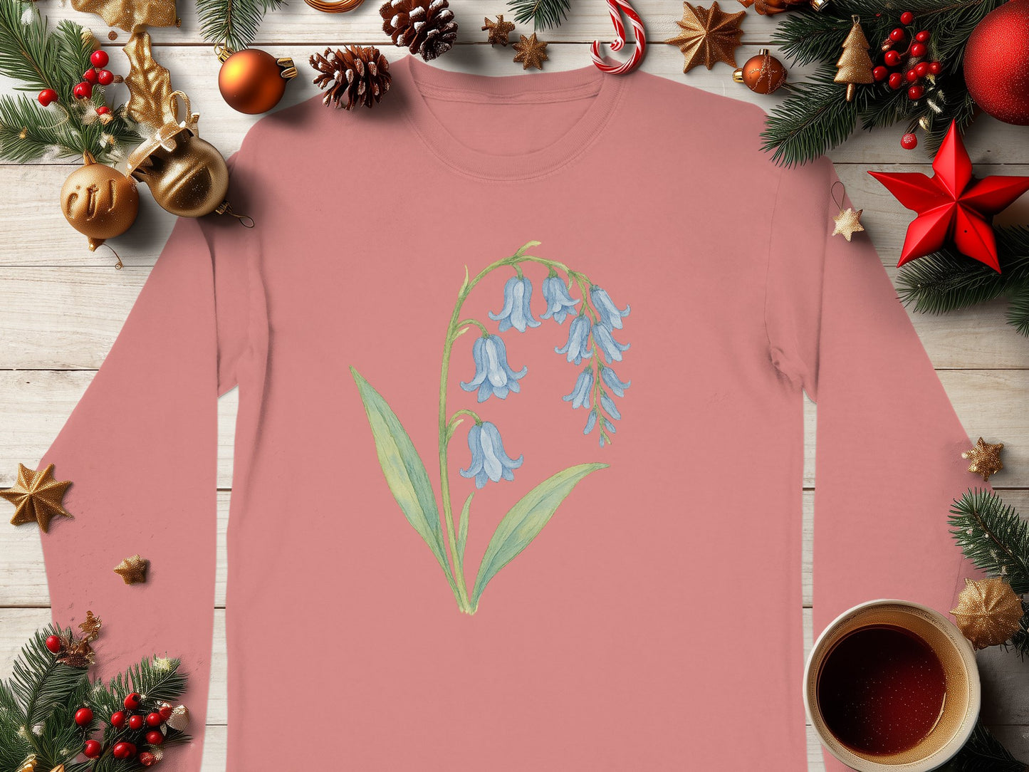 Beautiful Floral Design Pink Long Sleeve Shirt product