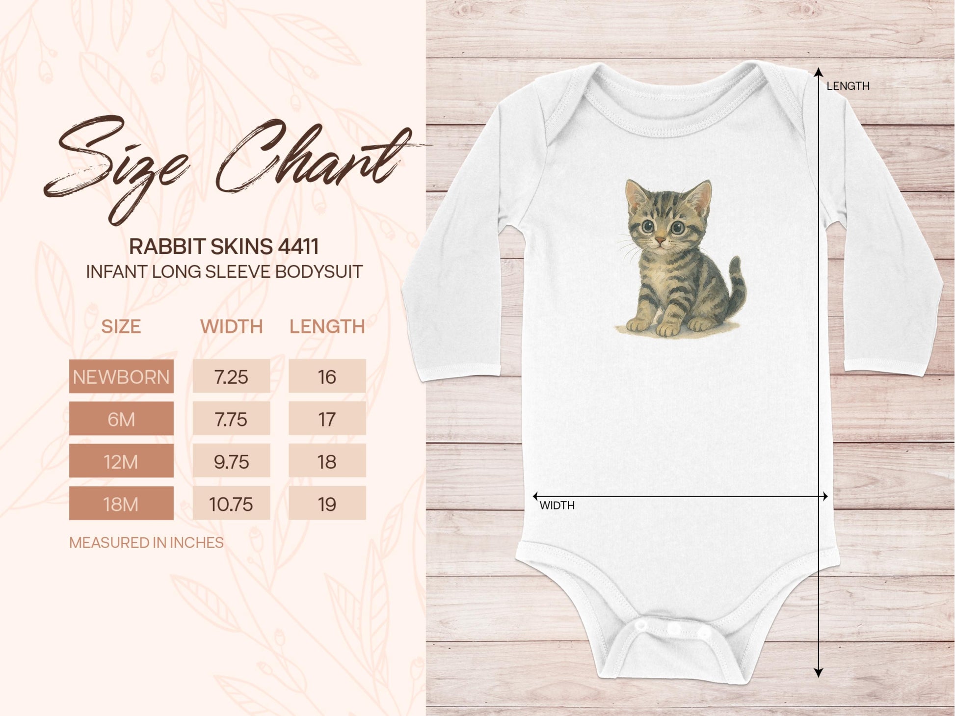 Adorable Kitten Design Long Sleeve Bodysuit Product