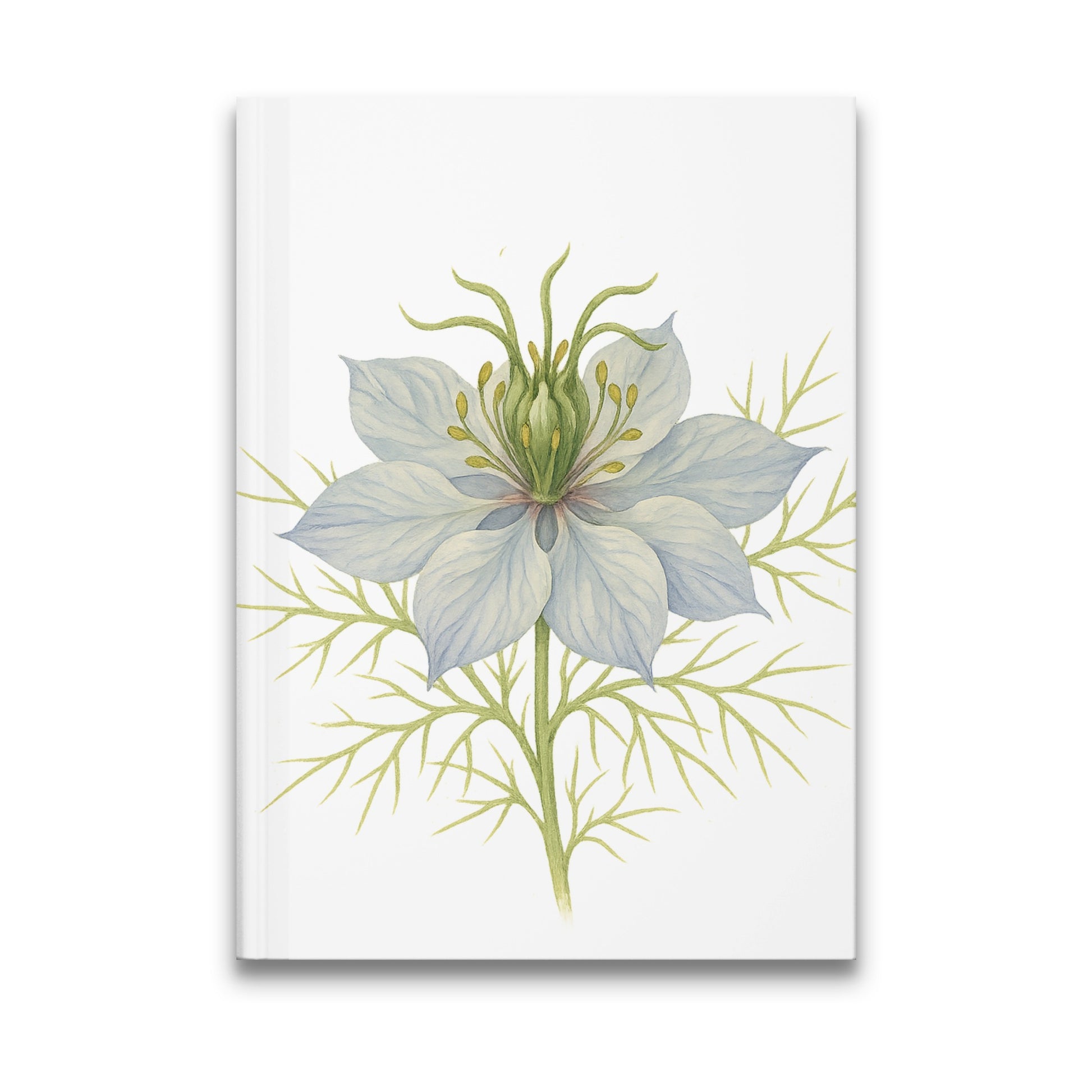 Elegant White Bloom Floral Pattern on Hardcover Notebook product
