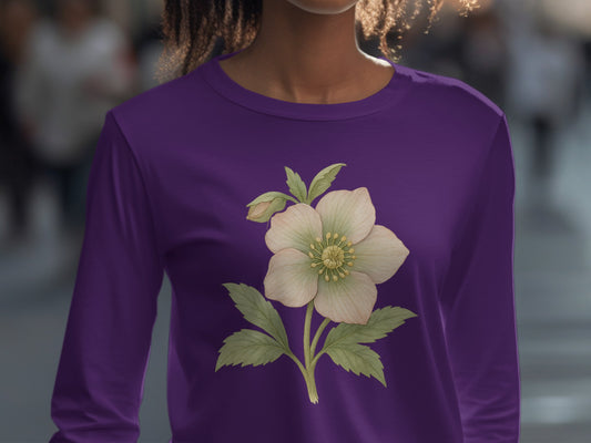Floral Print Long Sleeve Purple Shirt product type
