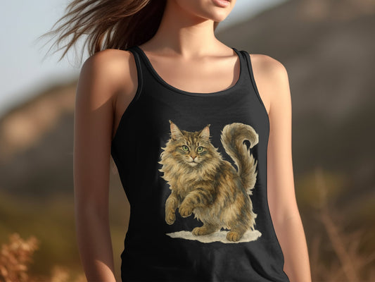 Playful Maine Coon Cat Design Tank Top product type