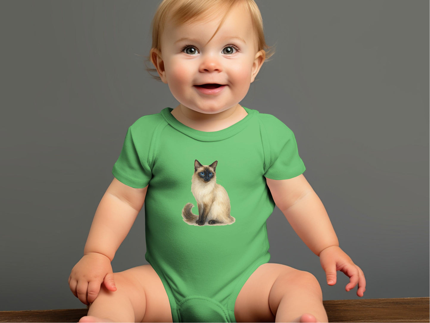 Adorable Baby Onesie with Cute Cat Design product type