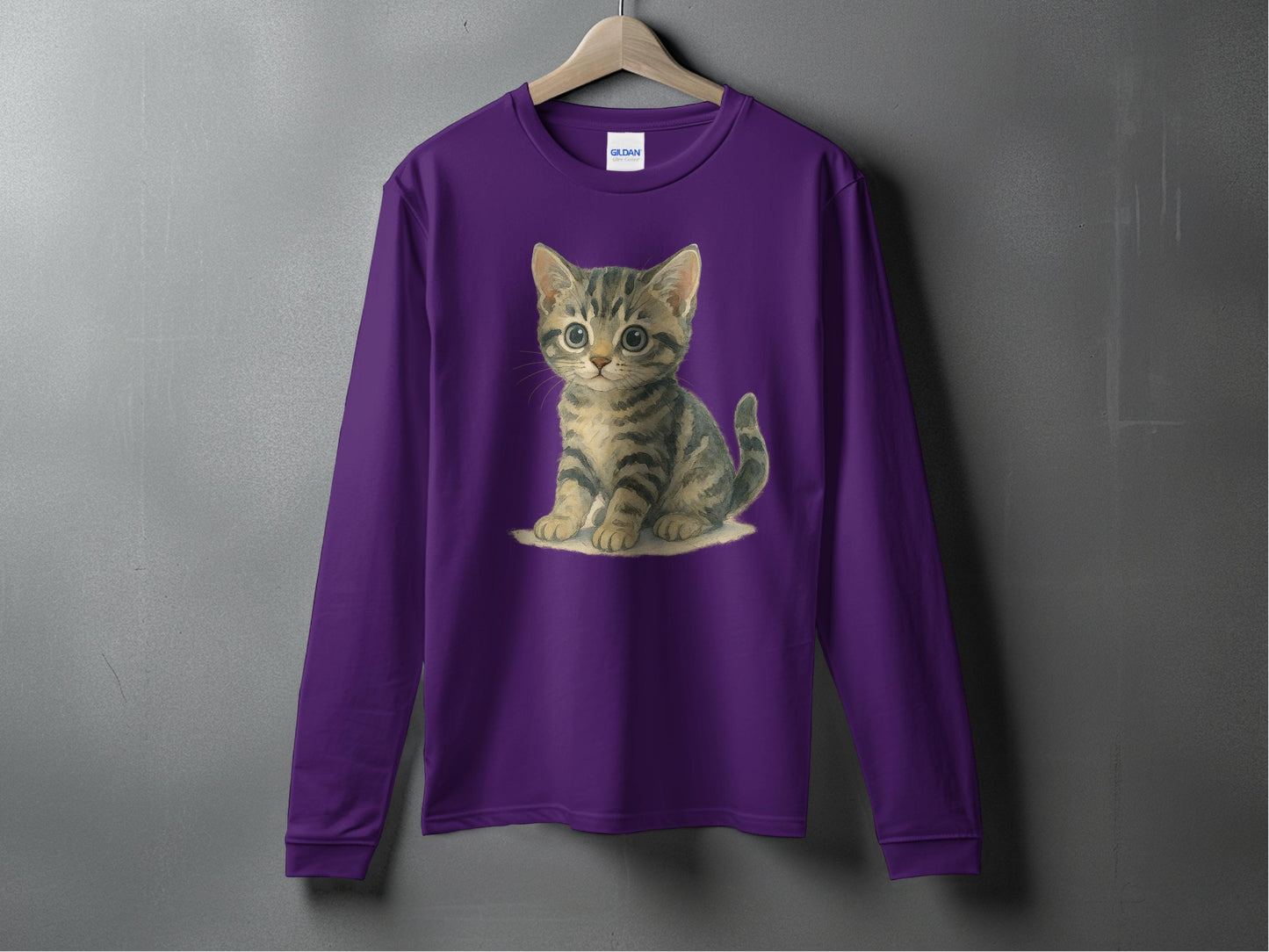 Adorable Kitten Print Long Sleeve Shirt product type