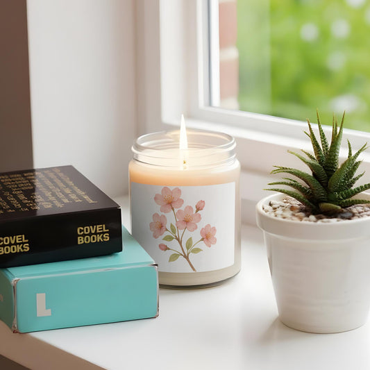 Floral Scented Candle with Cherry Blossom Design product