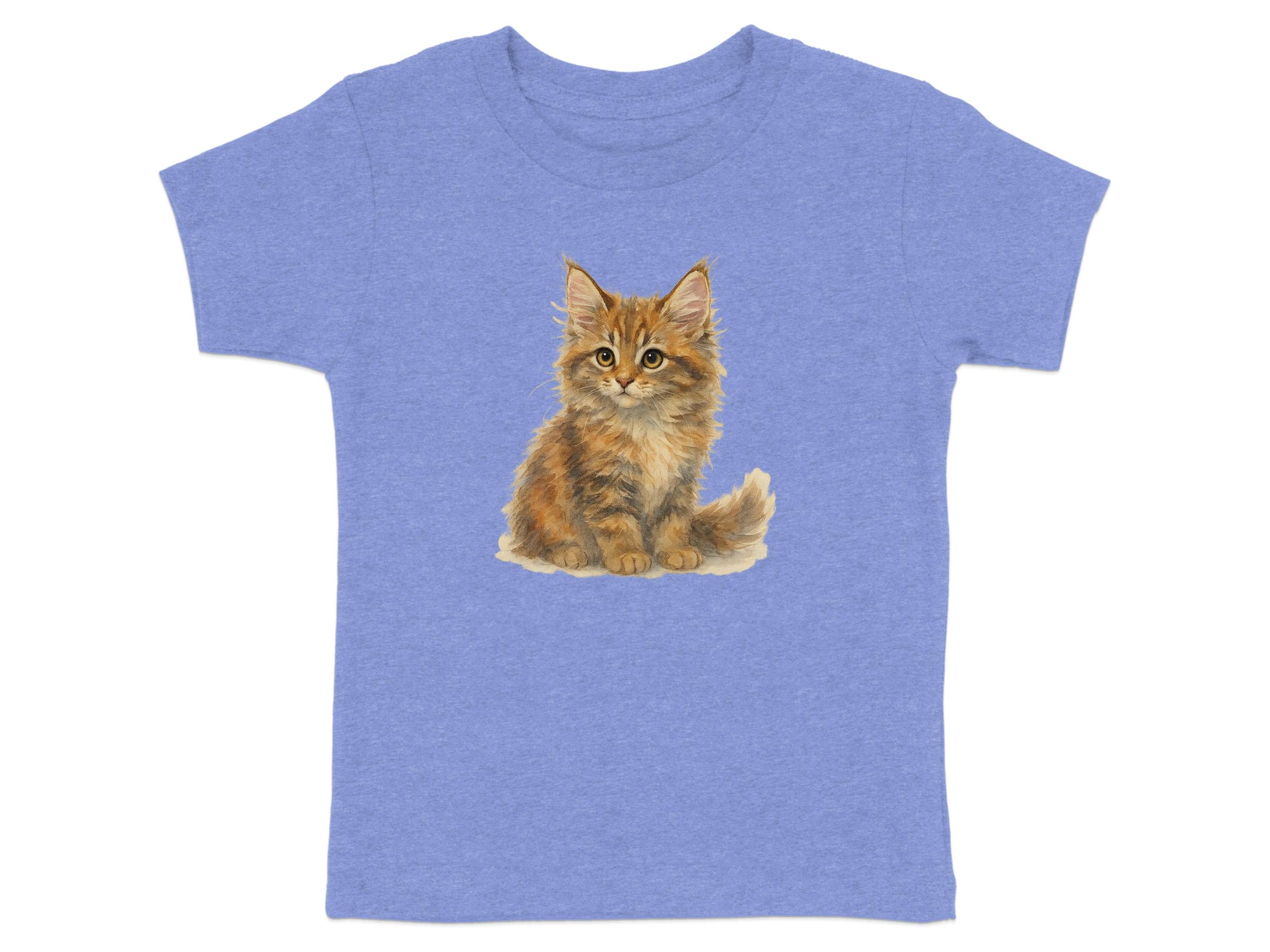 Adorable Kitten Print Light Blue T-Shirt product type