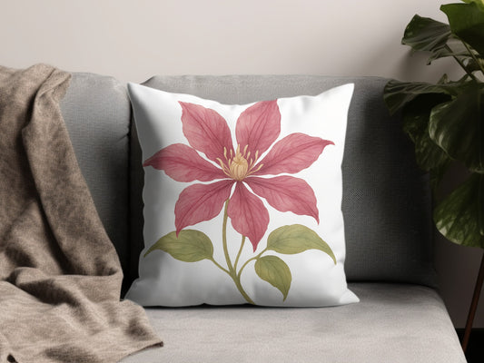 Beautiful Pink Floral Design on White Cushion product