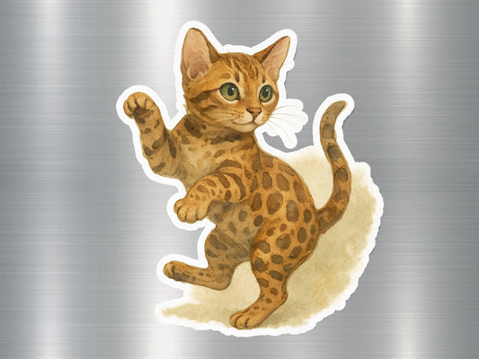 Cute Bengal Cat Art Sticker Feline Print Decorative product type