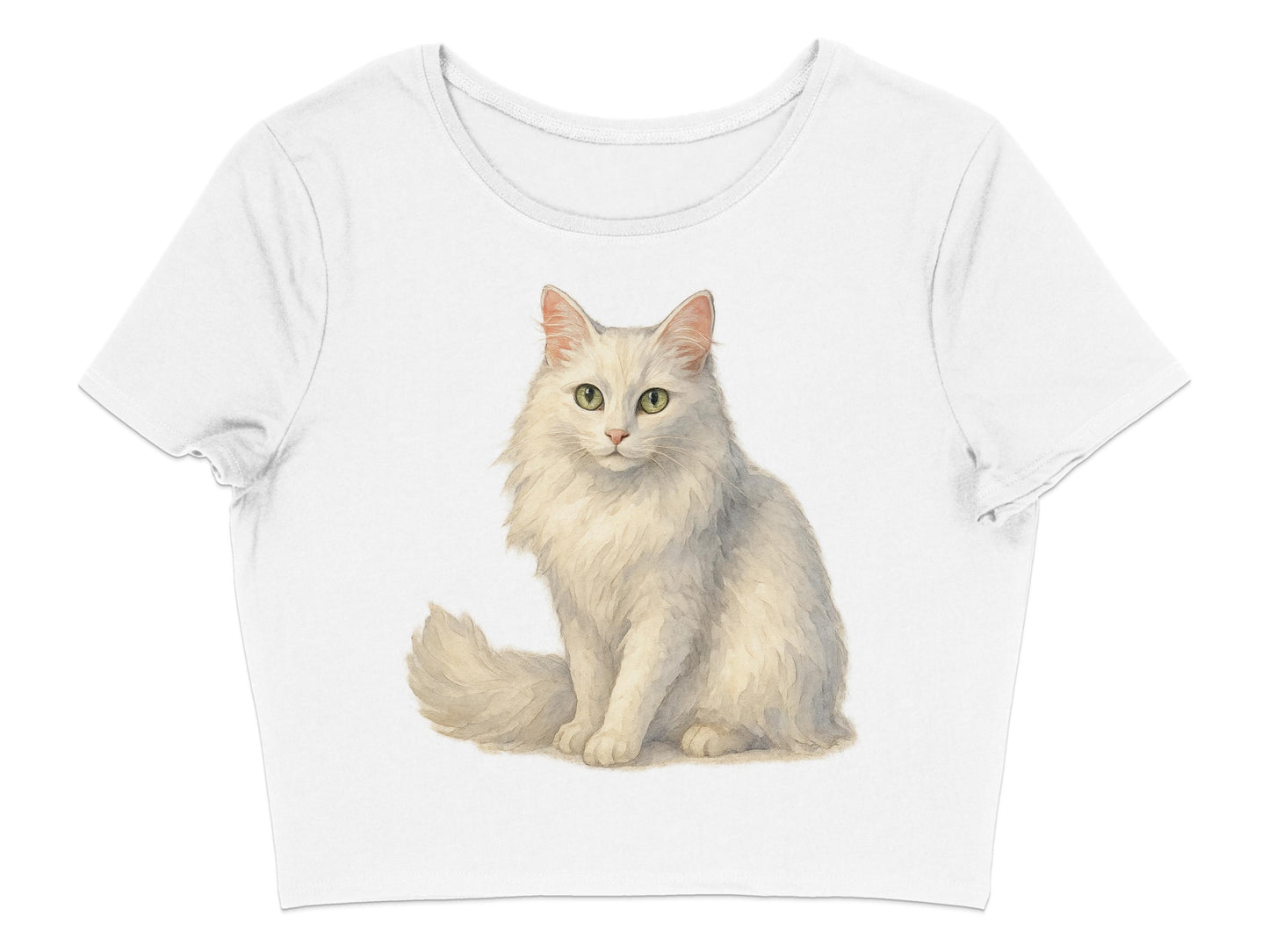 White Cat Design Women's Crop Top T-shirt product type